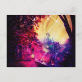 アミッシュホースと乳母車トリップ（幻覚体験）のようなデジカラフルタルアート ポストカード (正面)