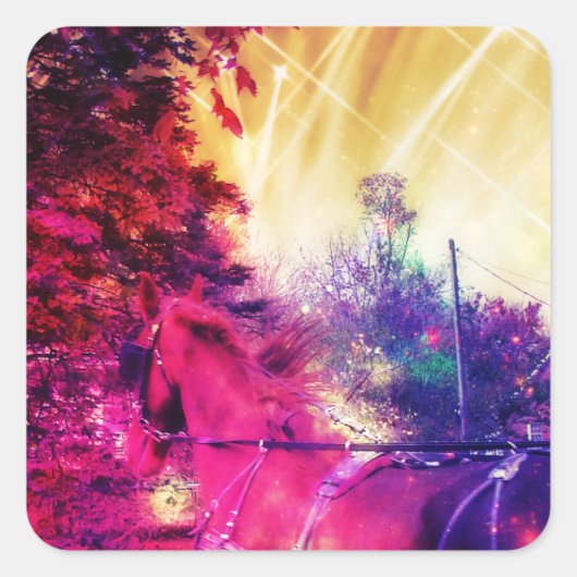 アミッシュホースと乳母車、宇宙編集 スクエアシール (正面)