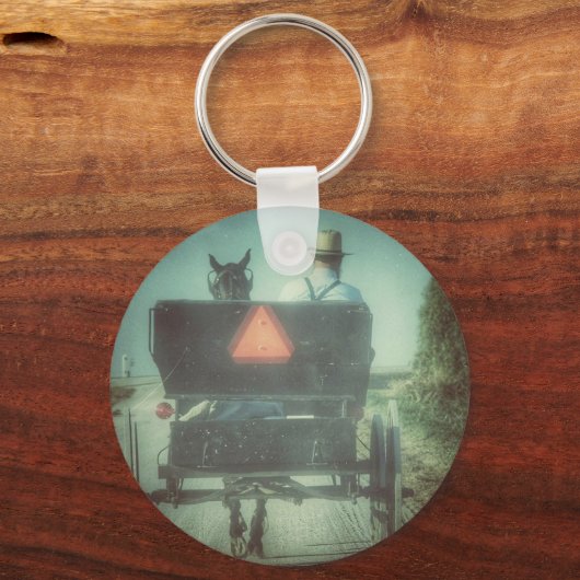 アミッシュホースアンド乳母車 キーホルダー (正面)