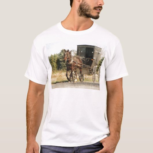 アミッシュホースアンド乳母車 Tシャツ (正面)