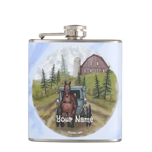 アミッシュ乳母車タウンデイフラスコ フラスク (正面)