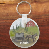 アミッシュ乳母車訪問 キーホルダー (正面)