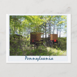 アミッシュ乳母車 ポストカード