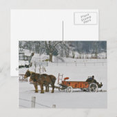 アミッシュ冬の農家オンスプレッダーポストカード ポストカード (正面/裏面)