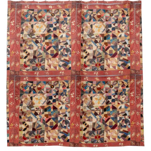 アミッシュ友情のキルト シャワーカーテン (正面)