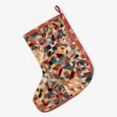 アミッシュ友情のキルト ラージクリスマスストッキング (裏面 (吊り時))