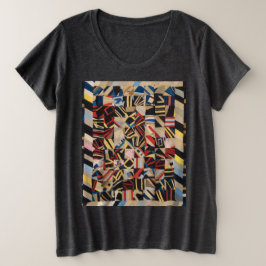 アミッシュ熱狂するキルト プラスサイズTシャツ