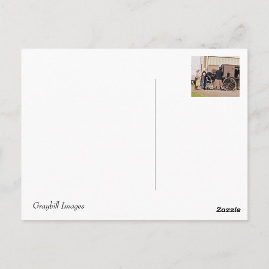 アミッシュ積載乳母車はがき ポストカード (裏面)