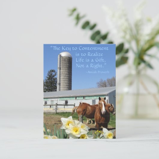 アミッシュ葉書ライフはギフトだ。テキストの追加 ポストカード (スタンド正面)