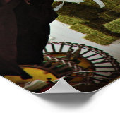 アミッシュ衣料品ラインと干し草ワゴン ポスター (角)