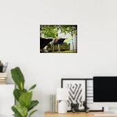 アミッシュ衣料品ラインと干し草ワゴン ポスター (ホームオフィス)