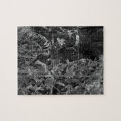 アミッシュ馬の白黒グランジ ジグソーパズル (横)