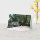 アミッシュ馬 カード (黄色い花)