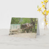 アミッシュ馬 カード (黄色い花)