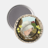 アミッシュ・ホースシュー・ガール マグネット (正面/裏面)