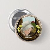 アミッシュ・ホースシュー・ガール 缶バッジ (正面&裏面)