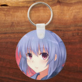 アミューズドアニメガールlavender hair plum eyesマンガ キーホルダー (正面)