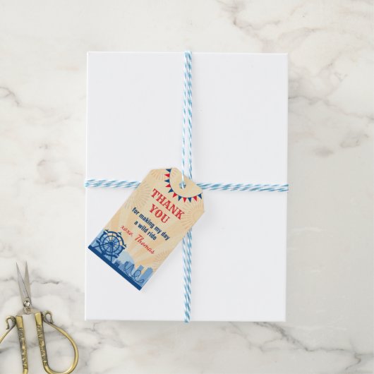 アミューズメントパークサンキューメッセージカード ギフトタグ (より糸付き)