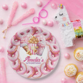 アミューズメントパークパーソナライズされたピンク ペーパープレート (パーティー)