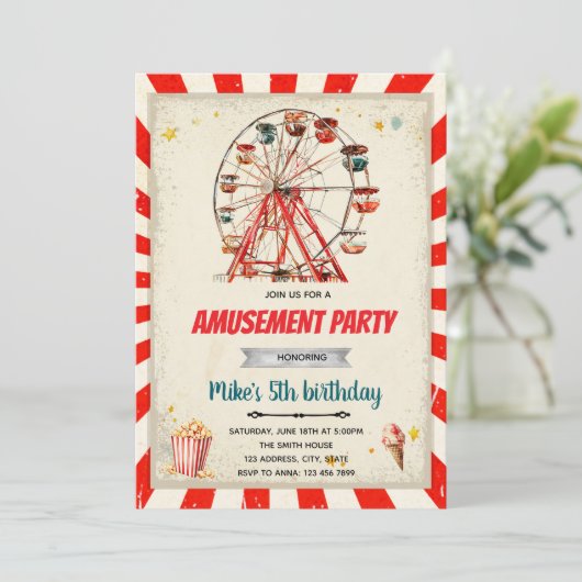 アミューズメントパークパーティの招待状 シーズンカード (スタンド正面)