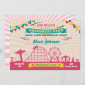 アミューズメントパークファンフェアカーニバル誕生日招待状 招待状 (正面/裏面)