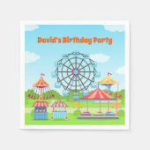アミューズメントパークファンフェアチルドバースデーパーティー スタンダードカクテルナプキン (正面)