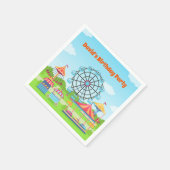 アミューズメントパークファンフェアチルドバースデーパーティー スタンダードカクテルナプキン (角)