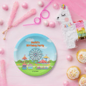 アミューズメントパークファンフェアチルドバースデーパーティー ペーパープレート (パーティー)