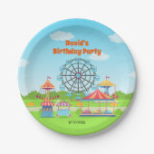 アミューズメントパークファンフェアチルドバースデーパーティー ペーパープレート (正面)
