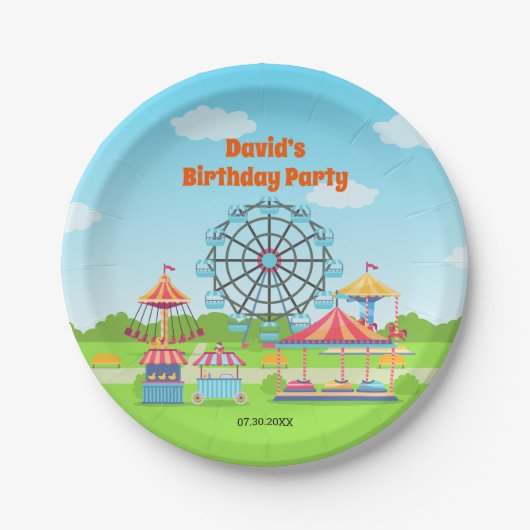 アミューズメントパークファンフェアチルドバースデーパーティー ペーパープレート (正面)