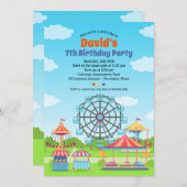 アミューズメントパークファンフェアチルドバースデーパーティー 招待状 (正面/裏面)