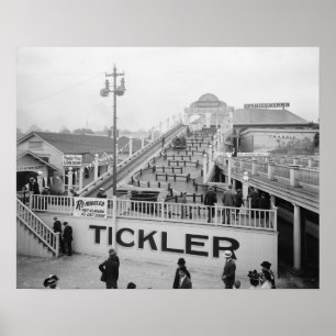 アミューズメントパークライド， 1915.ヴィンテージ写真 ポスター