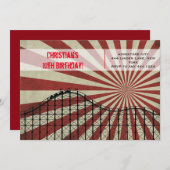 アミューズメントパークローラーコースター誕生日招待状 招待状 (正面/裏面)