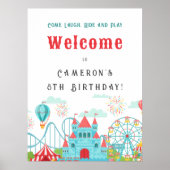 アミューズメントパーク誕生日ウェルカムサインポスター ポスター (正面)