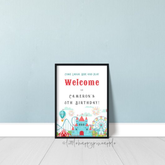 アミューズメントパーク誕生日ウェルカムサインポスター ポスター