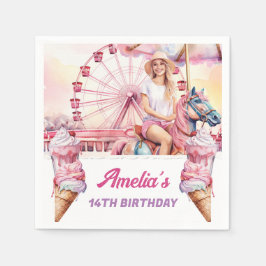 アミューズメントパーク誕生日回転木馬 スタンダードカクテルナプキン