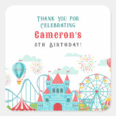 アミューズメントパーク誕生日 スクエアシール (正面)