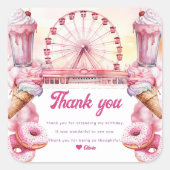 アミューズメントパーク誕生日 スクエアシール (正面)