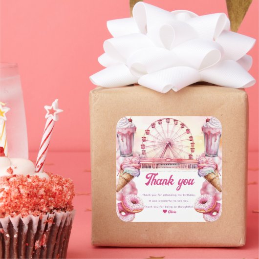 アミューズメントパーク誕生日 スクエアシール (パーティー)