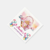 アミューズメントパーク誕生日 パーソナライズされた スタンダードカクテルナプキン (角)