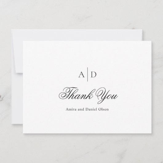 アミラホワイトエレガントな結婚式 サンキューカード (正面)