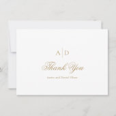 アミラ金ゴールドエレガントな結婚式 サンキューカード (正面)