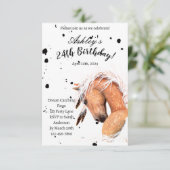 アミリン・ビールによるパロミノ馬の誕生日カード 招待状 (スタンド正面)
