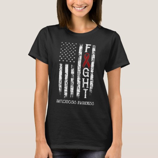 アミロイドーシス米国国旗 Tシャツ (正面)