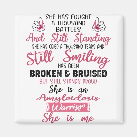 アミロイドーシス認識度サポートのアミロイドーシスの贈り物 マグネット (正面)