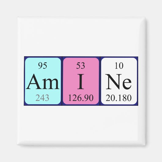 アミン周期表名磁石 マグネット (正面)