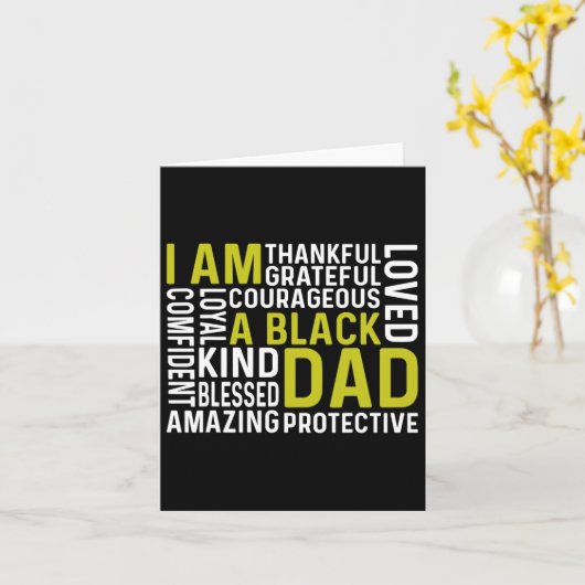 アムアブラックパパおもしろいファーズデイアフリカンアメリカン カード (黄色い花)