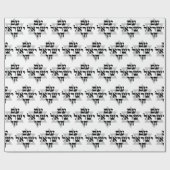 アムイスラエルチャイ白黒グレースターオブデイビッド ラッピングペーパー (フラット)