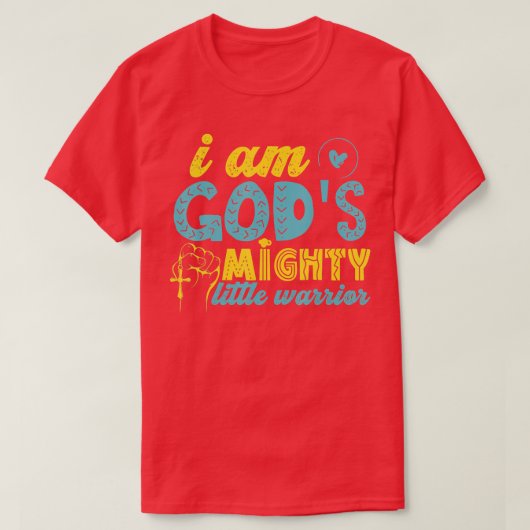 アムゴッズマイティ小さな戦士クリスチャンの子供たち Tシャツ (デザイン正面)