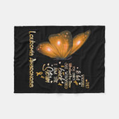 アムザストーム白血病認識度蝶 フリースブランケット (正面(横))